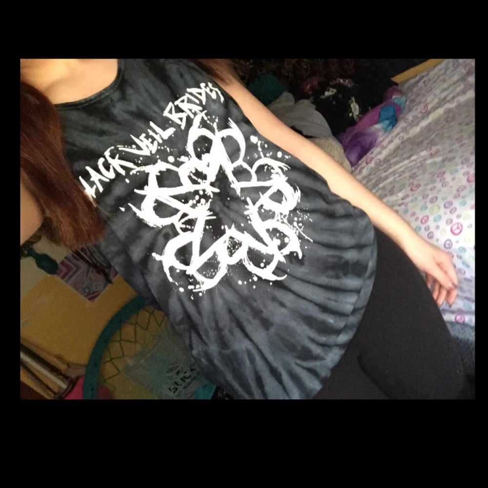 Tie dye black veil brides tank top